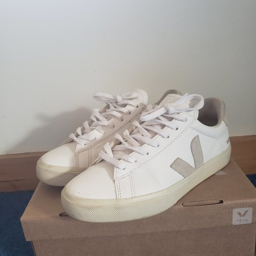 Veja Campo Chromefree White Natural Leather Size 9/EU Size 40